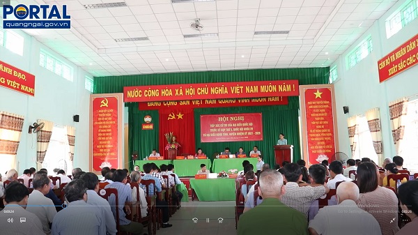 Đoàn ĐBQH tỉnh tiếp xúc cử tri tại xã Nghĩa Điền, huyện Tư Nghĩa