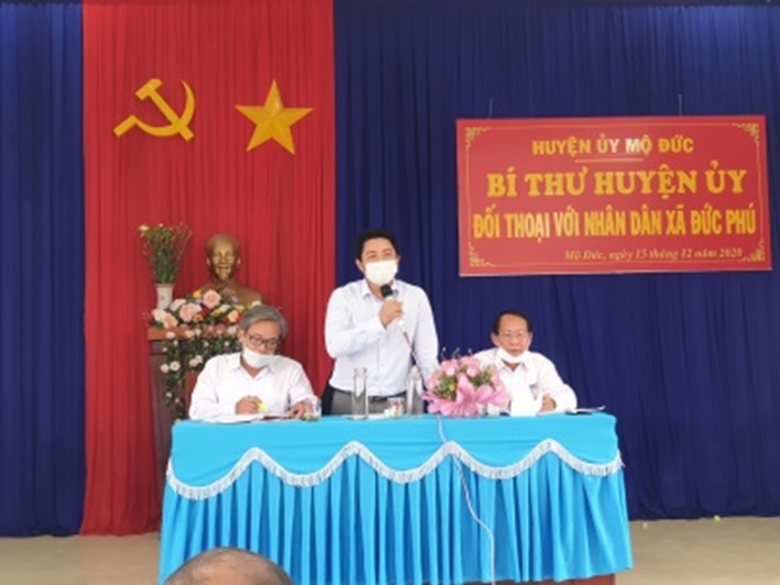 Bí thư Huyện ủy Mộ Đức đối thoại với Nhân dân xã Đức Phú