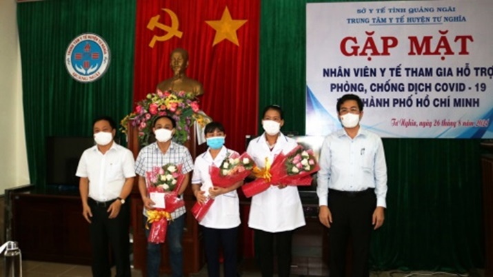 Tư Nghĩa gặp mặt 3 cán bộ y tế tình nguyện tham gia hỗ trợ Thành phố Hồ Chí Minh chống dịch Covid-19