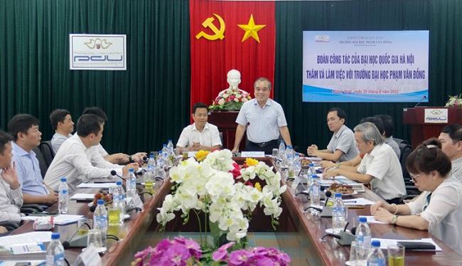 Đại học Quốc gia Hà Nội làm việc với tỉnh Quảng Ngãi và Trường Đại học Phạm Văn Đồng