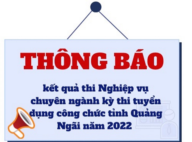 Thông báo kết quả thi Nghiệp vụ chuyên ngành kỳ thi tuyển dụng công chức tỉnh Quảng Ngãi năm 2022